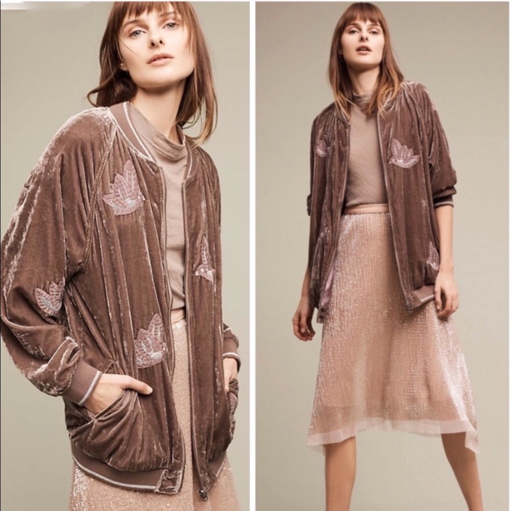 Anthropologie Hei Hei West End Velvet Bomber